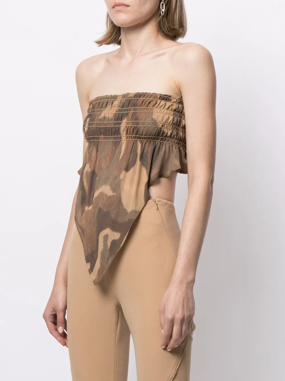 фото Dion lee топ-бандо с камуфляжным принтом и сборками