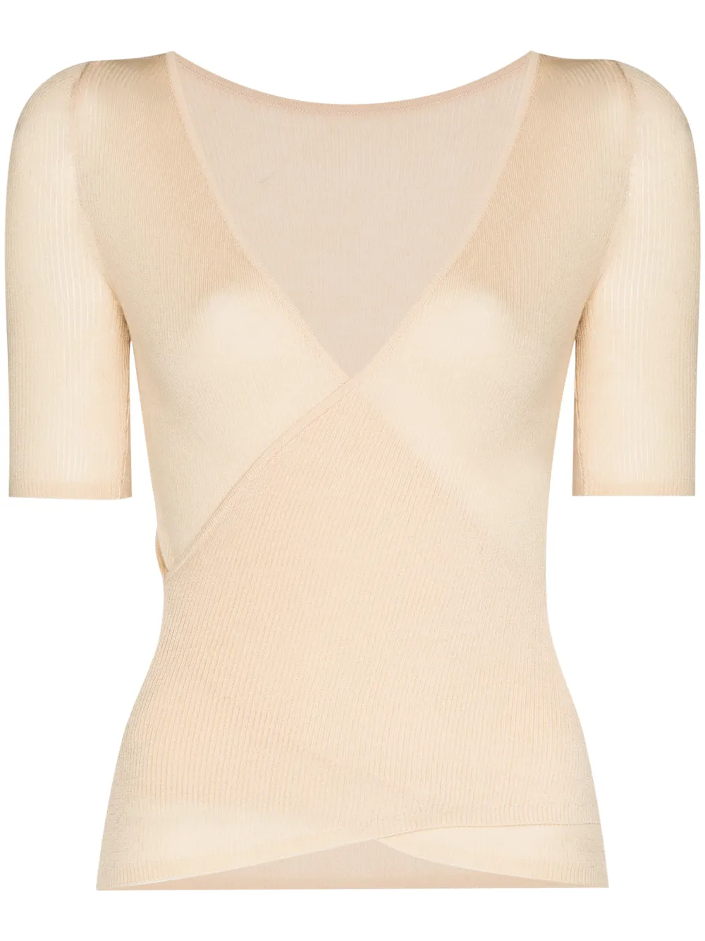 

St. Agni Otis semi-sheer knitted top - Neutrals