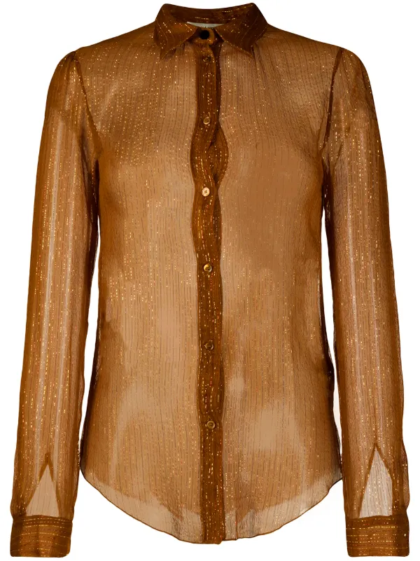 metallic sheer shirt