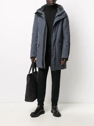 concealed-hood down-feather coat展示图