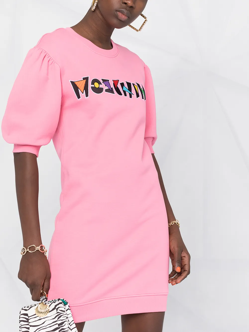 фото Moschino платье-футболка с логотипом