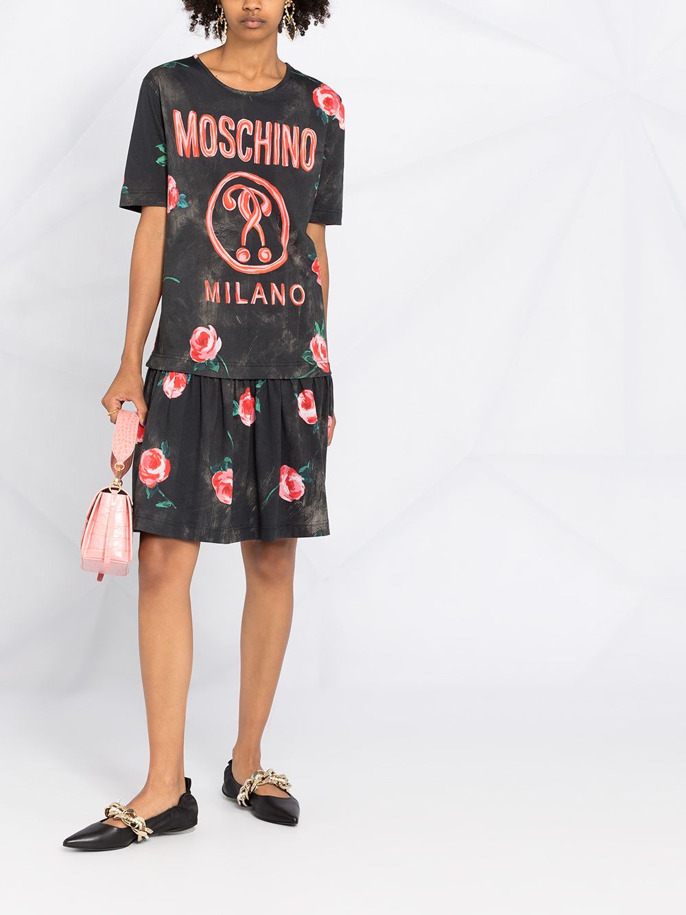 фото Moschino многослойное платье-футболка с логотипом