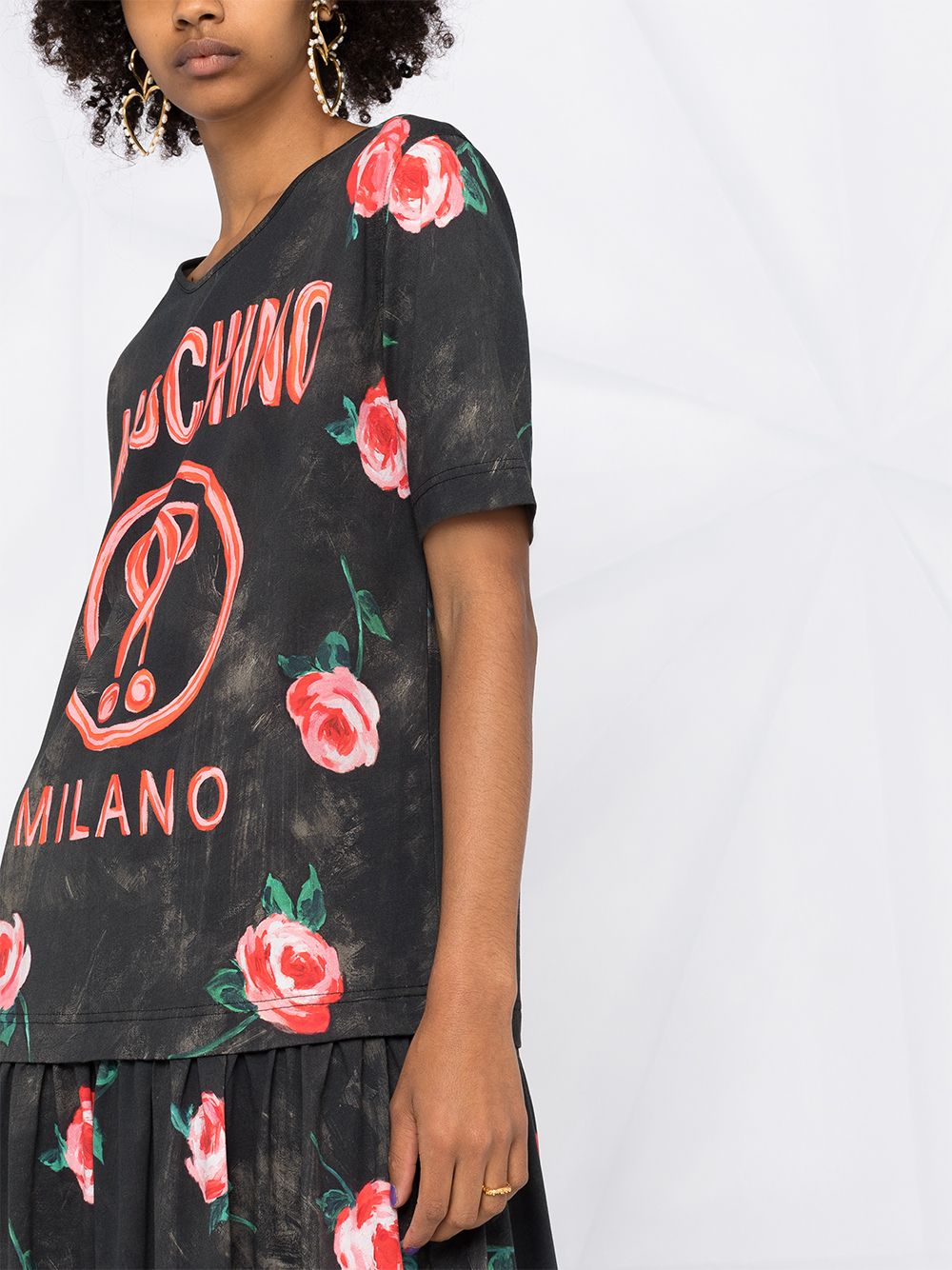 фото Moschino многослойное платье-футболка с логотипом