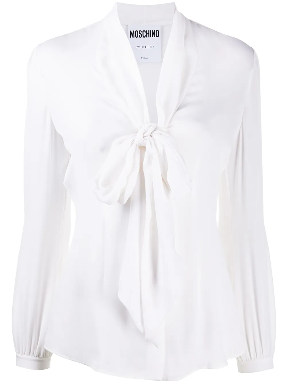 

Moschino blusa con lazo en el cuello - Blanco