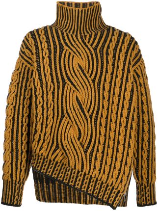 Alexander McQueen zip-detail Cable Knit Jumper - Farfetch