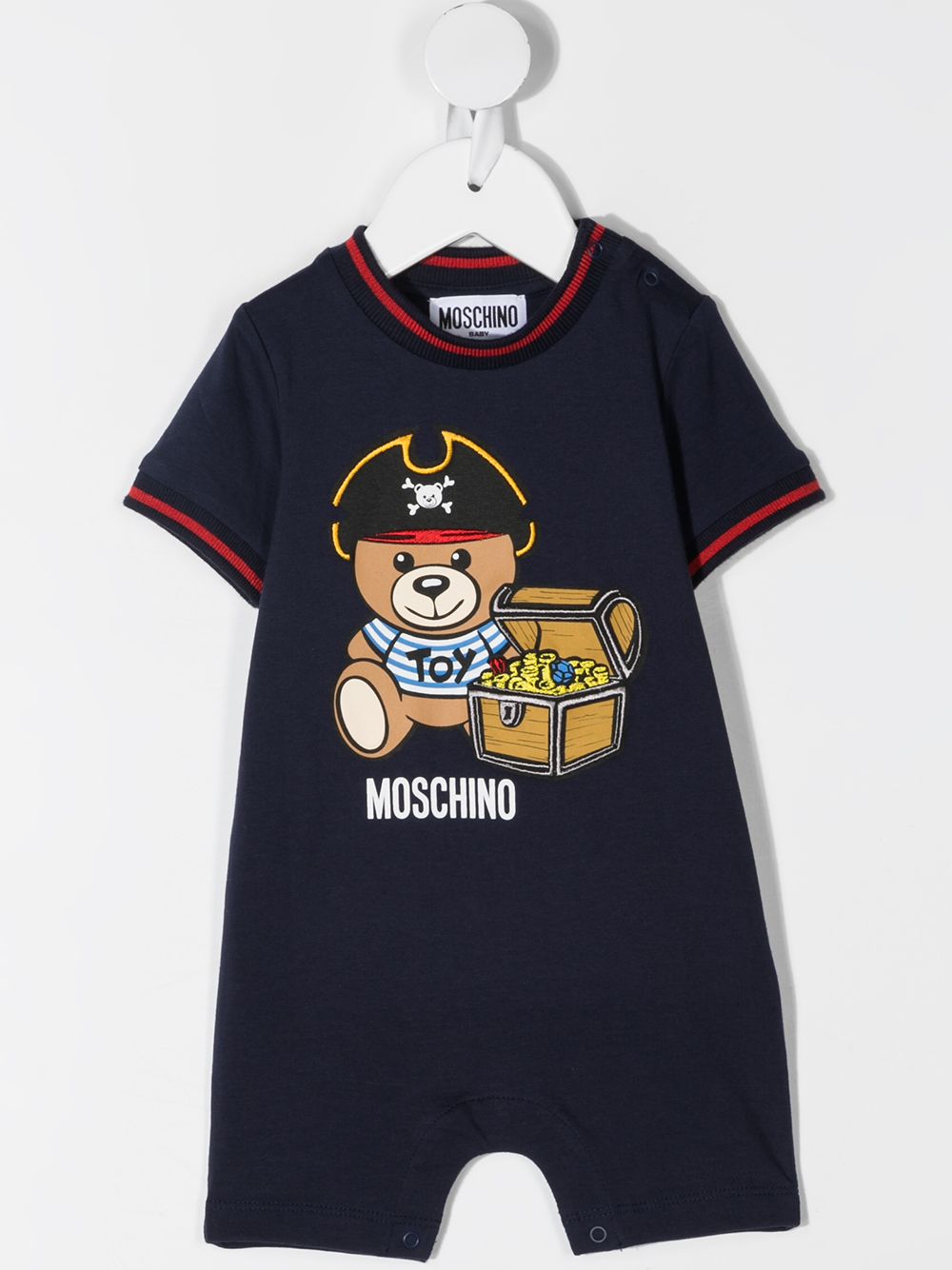 фото Moschino kids комбинезон для новорожденного teddy bear с короткими рукавами