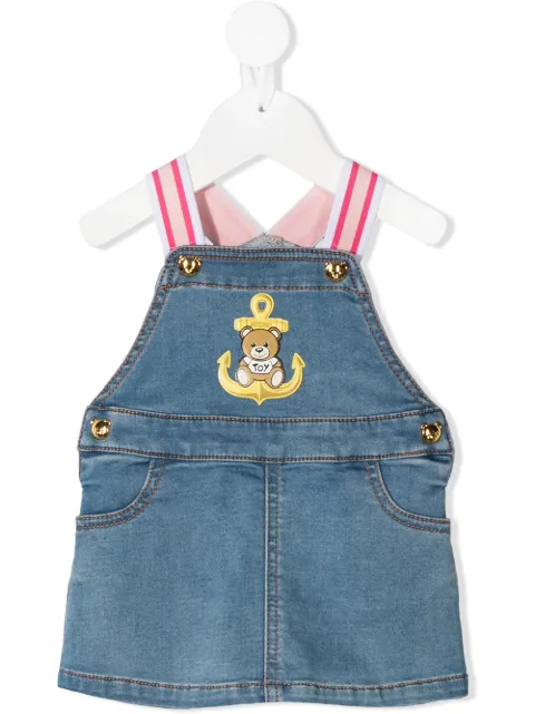 Moschino Kids فستان دنغري مطرز
