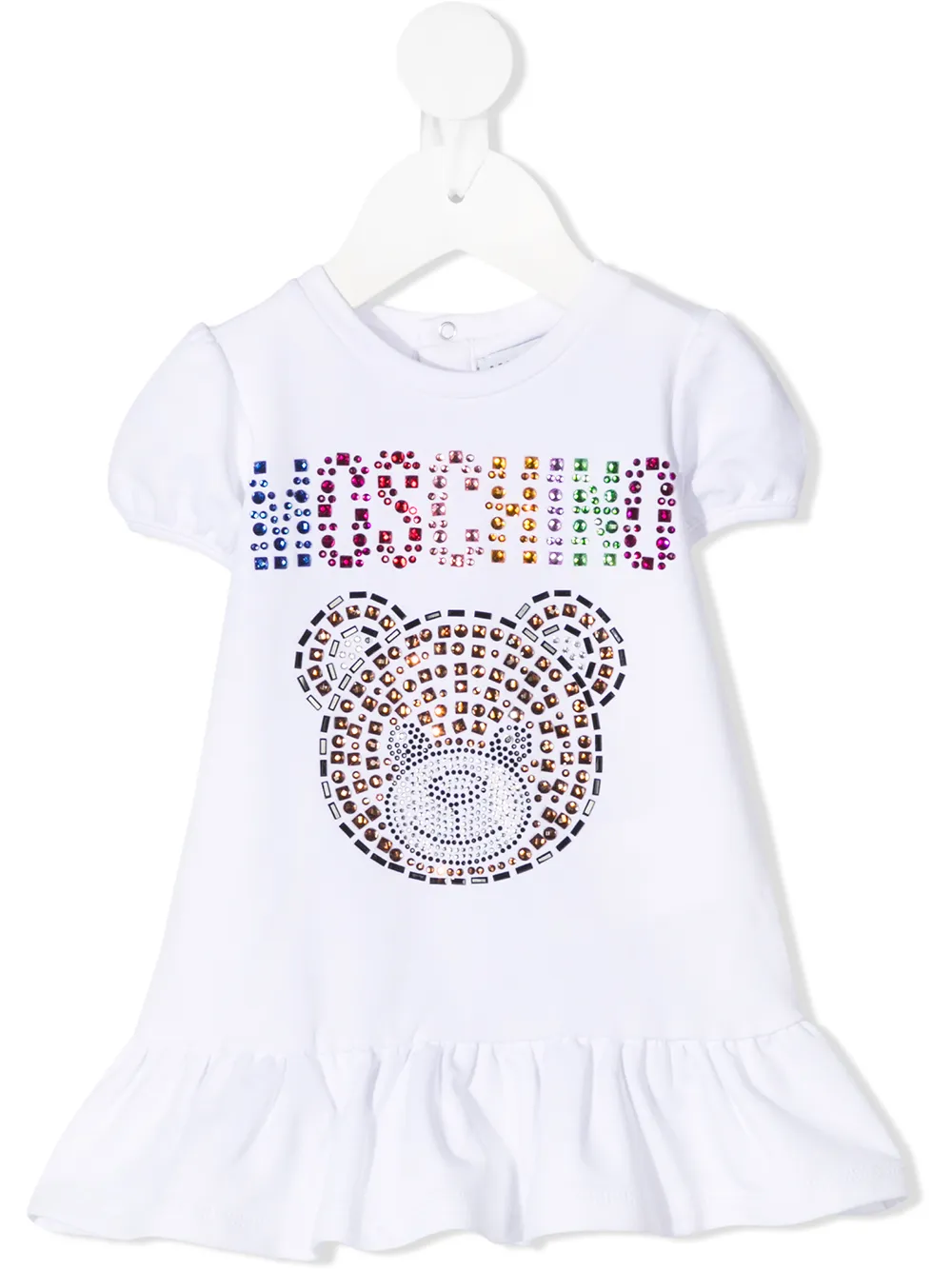 фото Moschino kids короткое платье teddy bear с заклепками