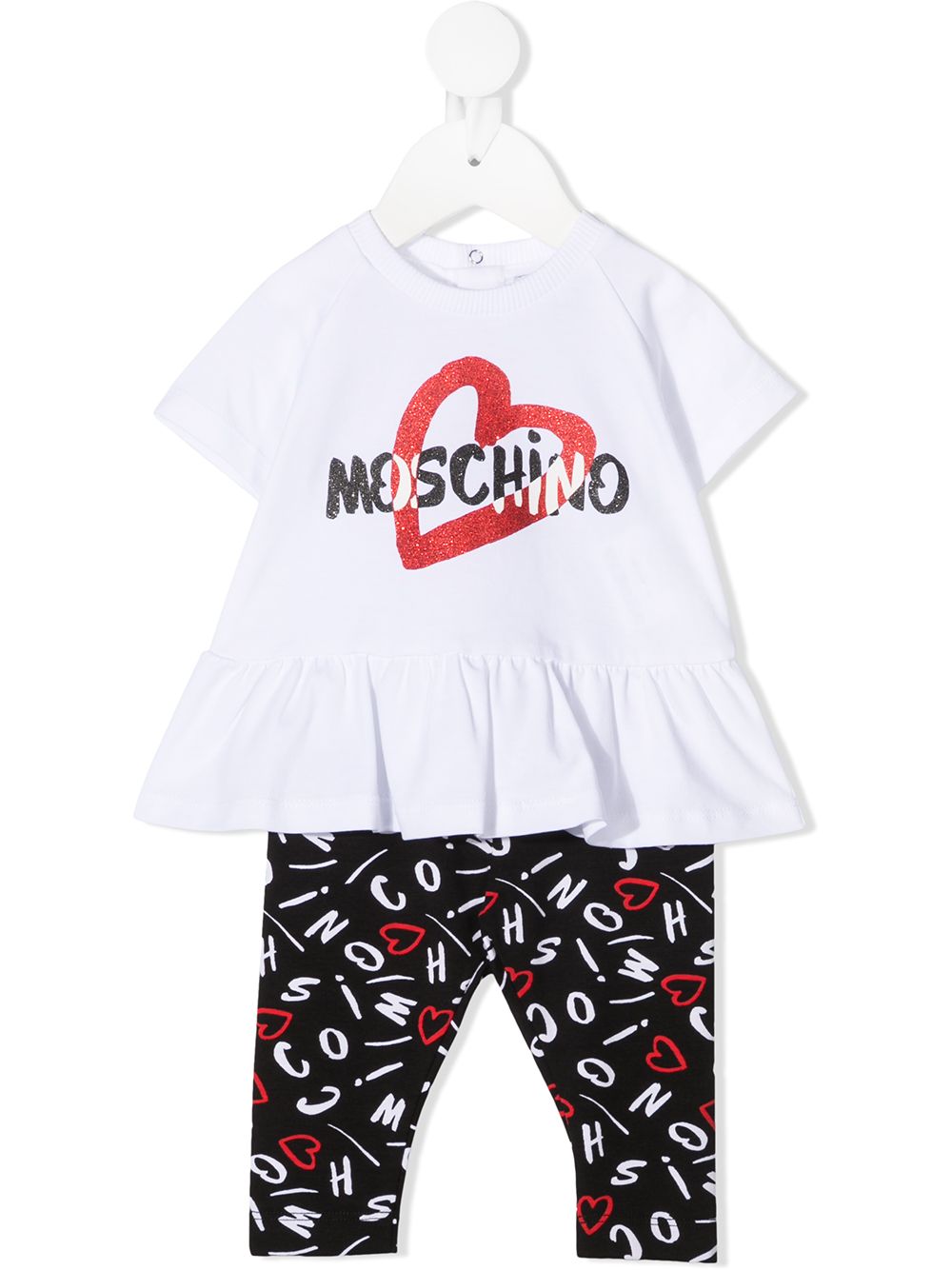 фото Moschino kids спортивный костюм с принтом moschino heart