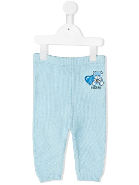 Moschino Kids بنطال مطاطي بشارة شعار الماركة