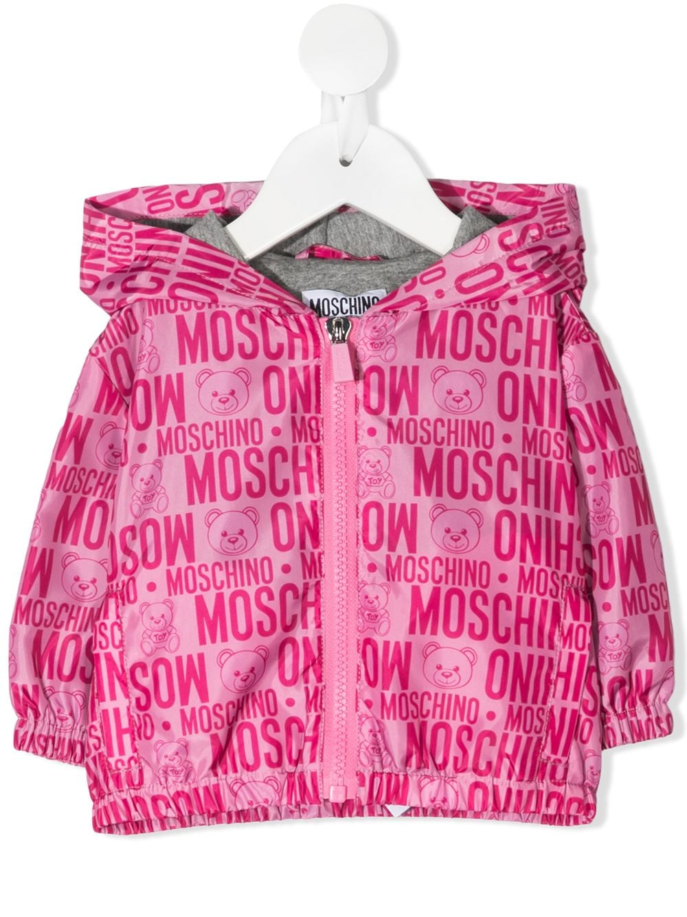 фото Moschino kids куртка с капюшоном и логотипом
