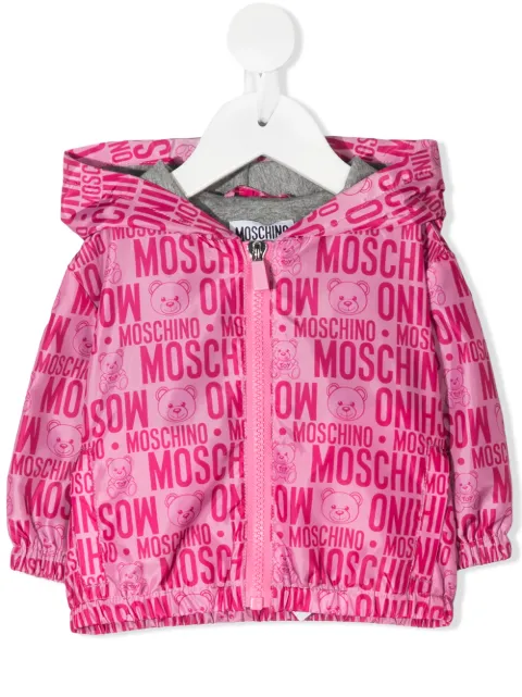 Moschino Kids جاكيت بهودي وطبعة شعار الماركة