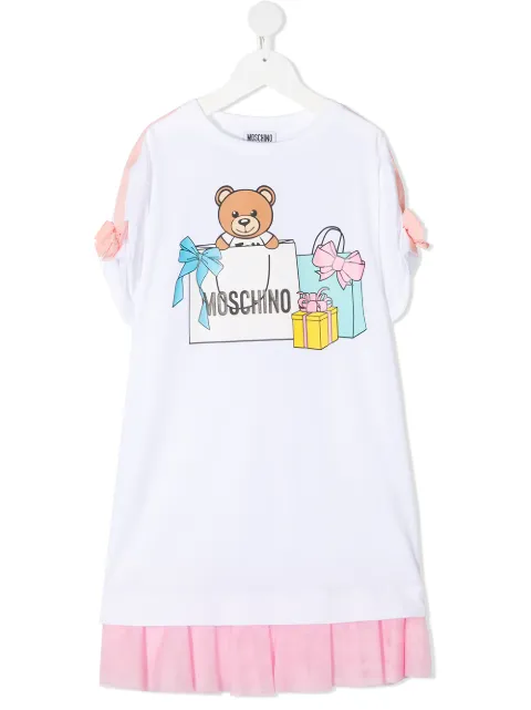 Moschino Kids تيشيرت طويل بطبعة دب