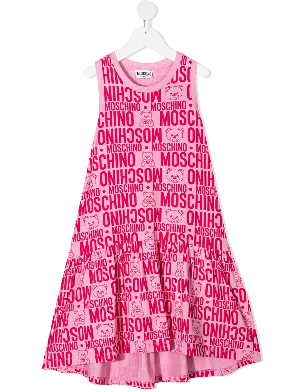 

Moschino Kids logo-print midi dress - Pink