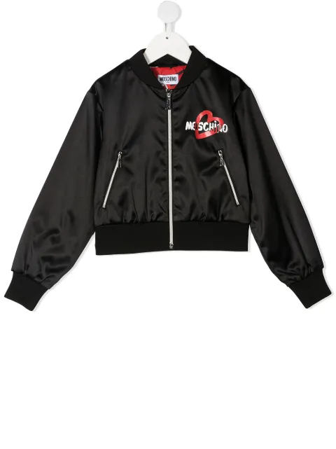 Moschino Kids جاكيت بومبر بطبعة شعار الماركة