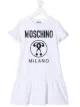 Image 1 of Moschino Kids logo-print ruffled dress