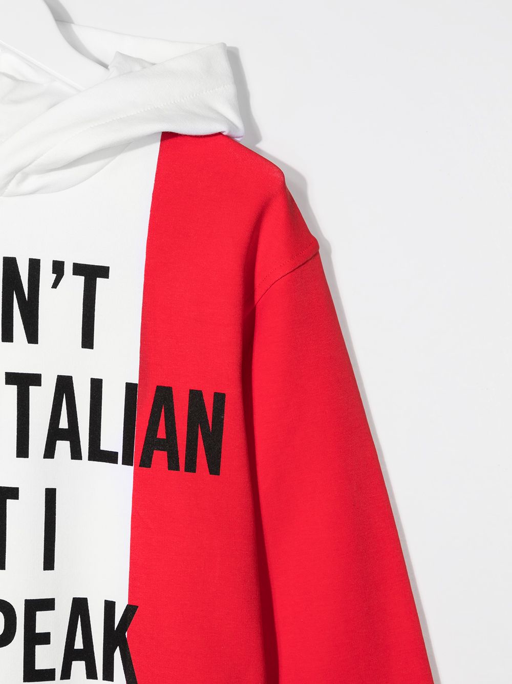 Shop Moschino Italy Flag Slogan Print Hoodie In White