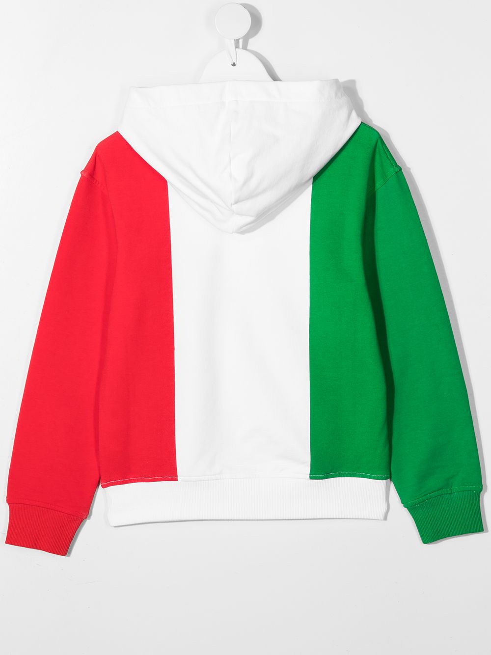 Shop Moschino Italy Flag Slogan Print Hoodie In White