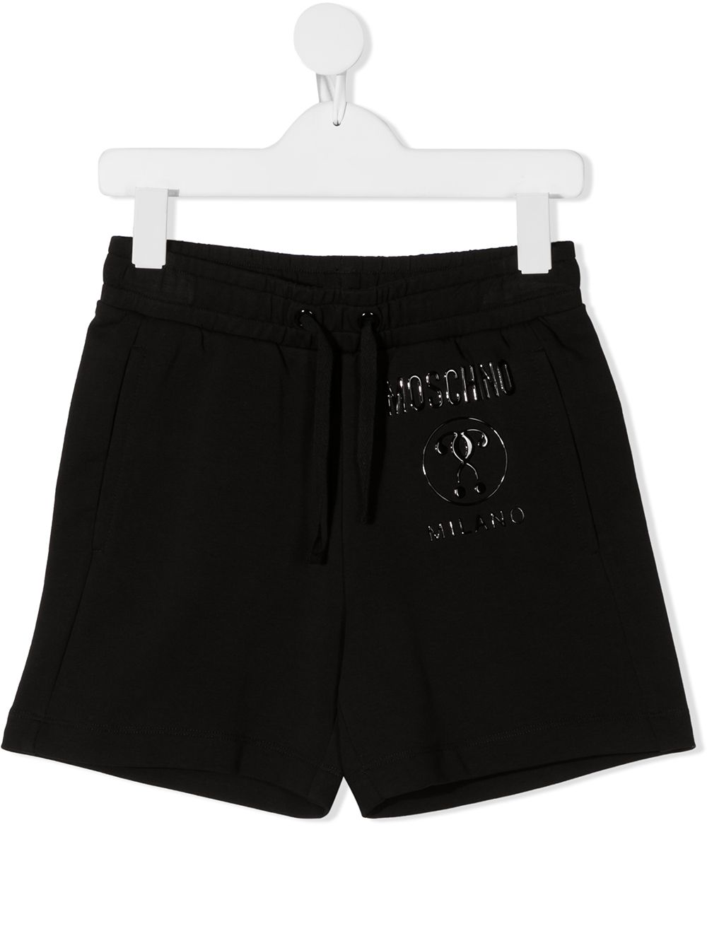 

Moschino Kids tonal-logo track shorts - Black