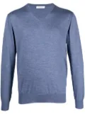 Cruciani V-neck fine-knit jumper - Blue
