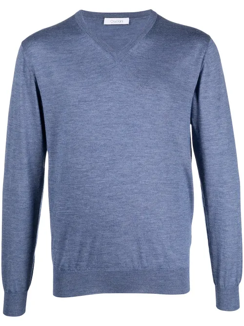 Cruciani pull à col v - Bleu - Cruciani - Modalova