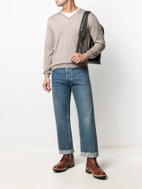 Cruciani（クルチアーニ）Vネックニットプルオーバー 38 SUMMER SALE】正規品 Cruciani(クルチアーニ)CD22500 ウール V