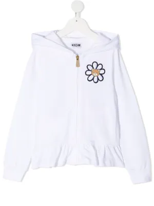 girls white zip up hoodie