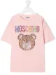 Image 1 of Moschino Kids rhinestone-logo cotton T-shirt