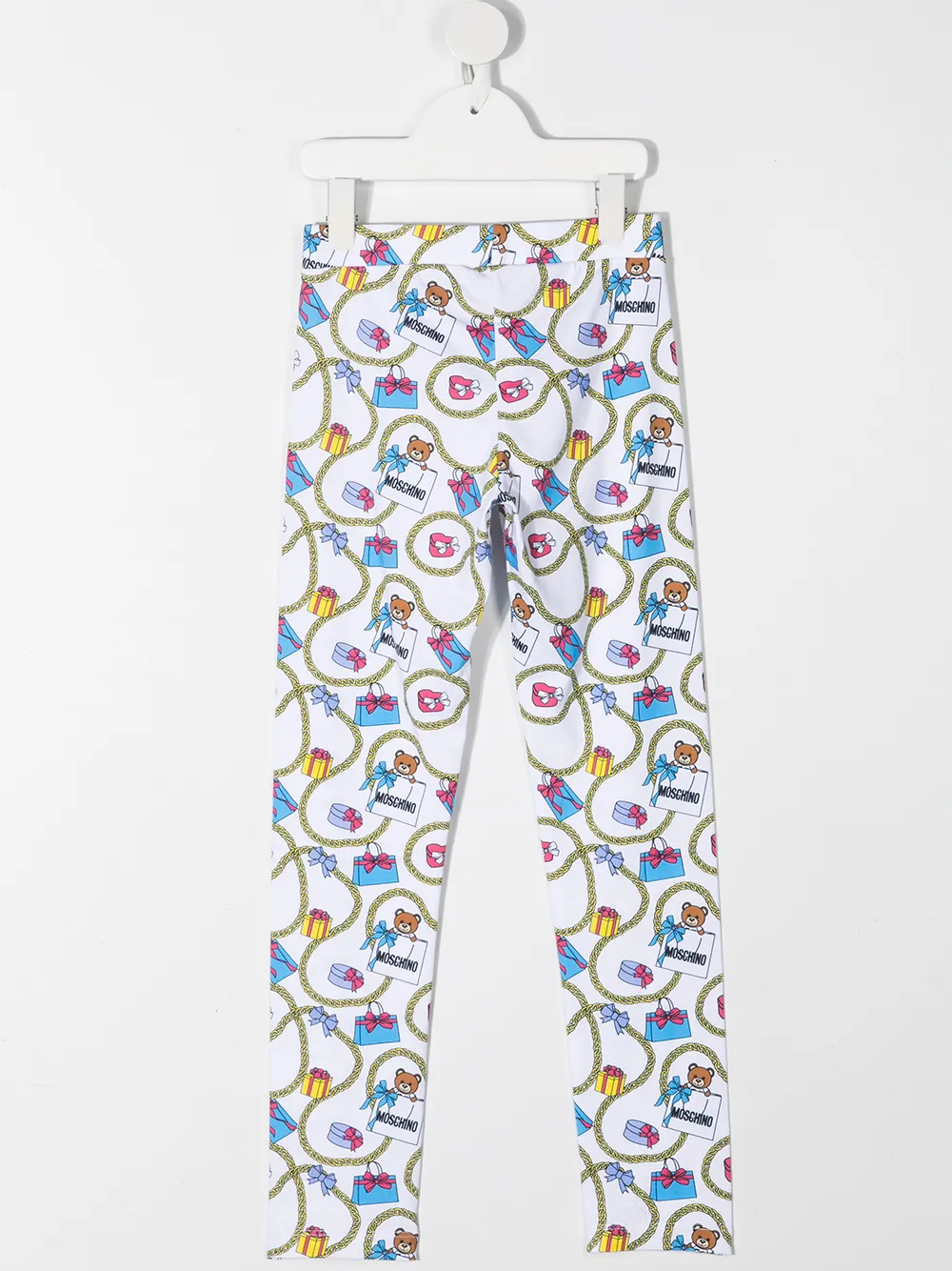 Image 2 of Moschino Kids Teddy Bear chain-print leggings