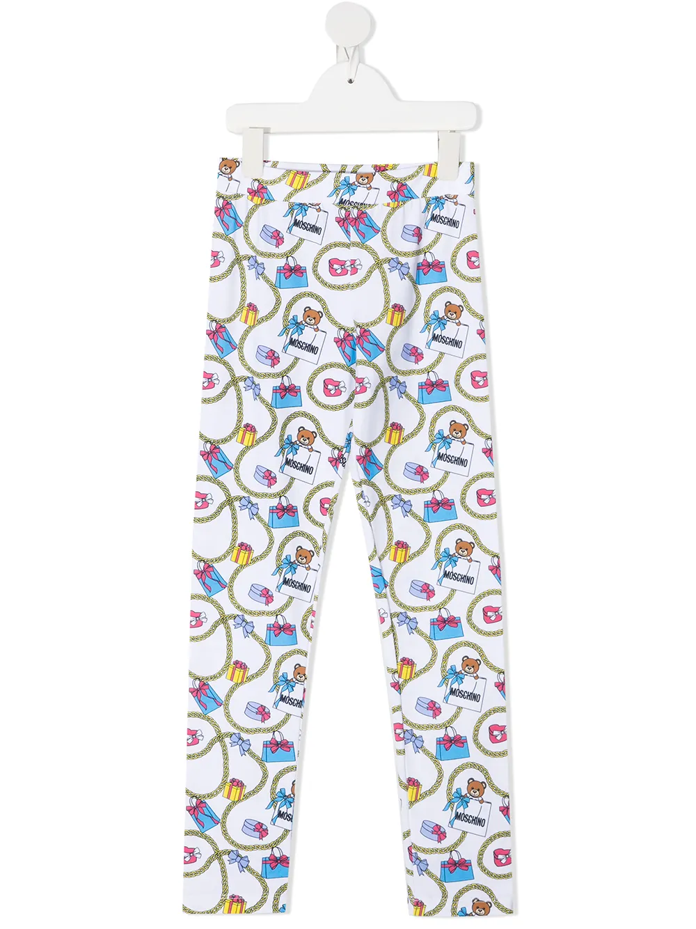 Image 1 of Moschino Kids Teddy Bear chain-print leggings