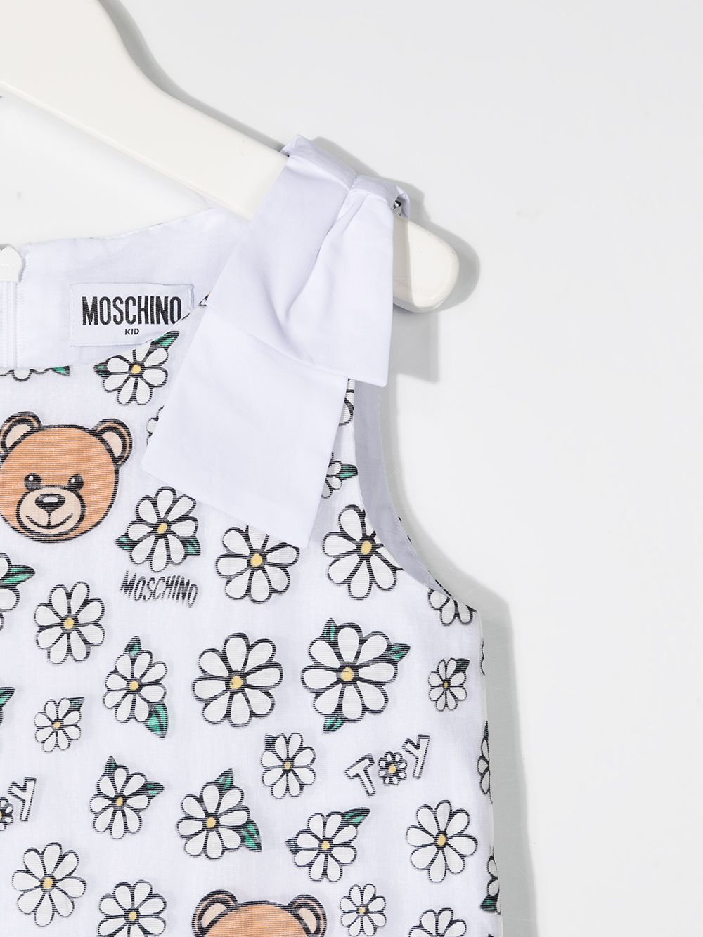 фото Moschino kids платье teddy bear с цветочным принтом