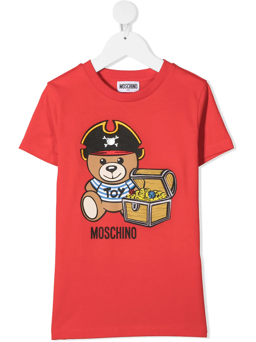 фото Moschino kids футболка с принтом teddy bear