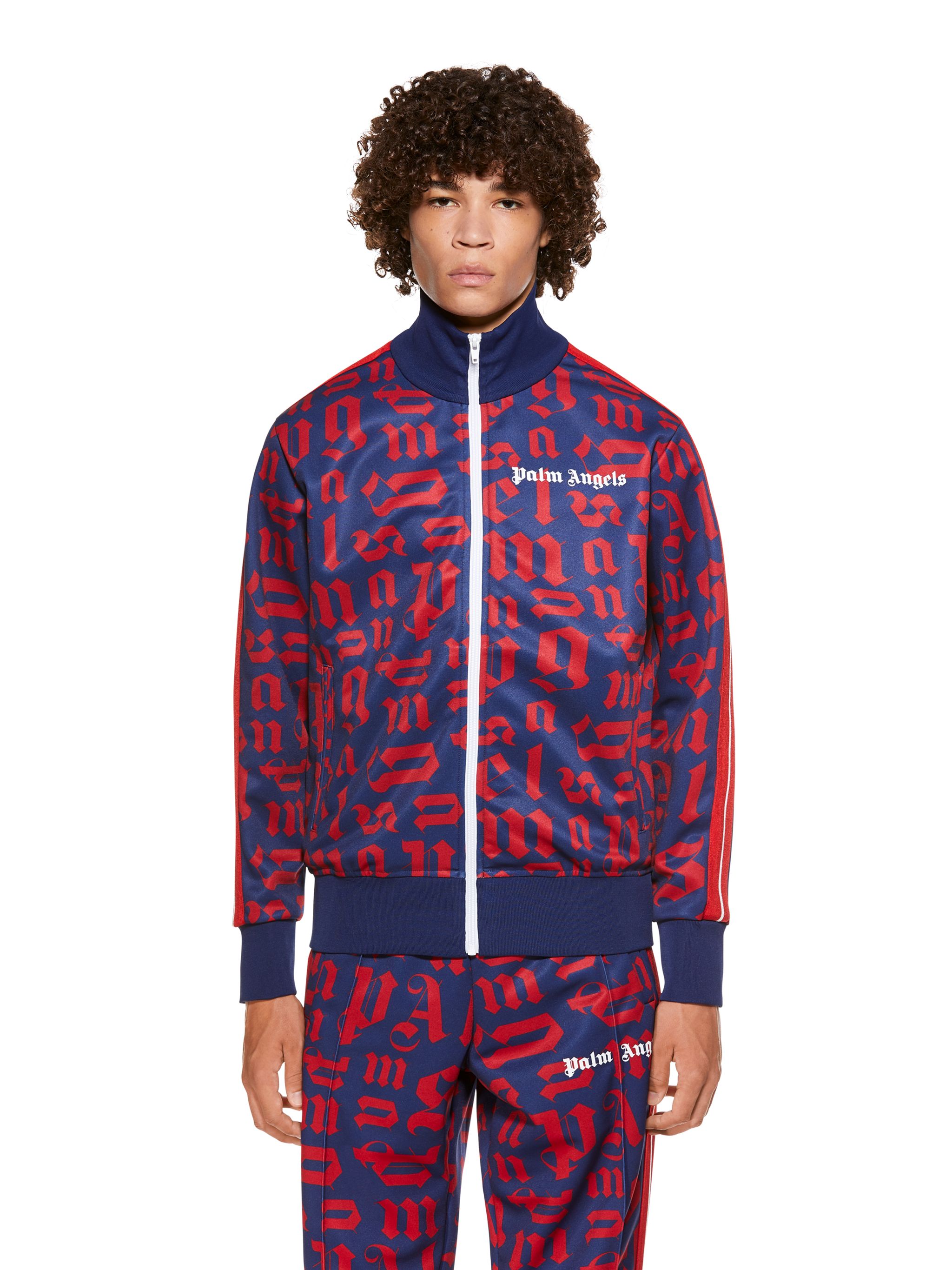 MONOGRAM MULTICOLOR TRACK JACKET in blue - Palm Angels® Official