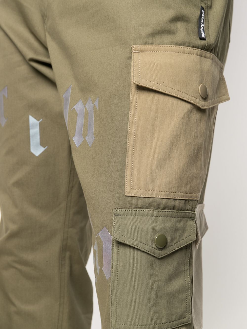 Shop Palm Angels Logo-print Cargo Trousers In Green