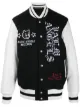 Image 1 of Palm Angels patch-detail embroidered varsity jacket