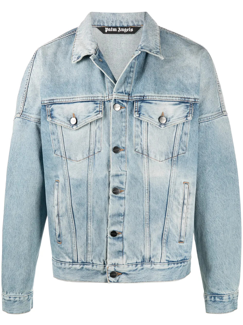 Image 1 of Palm Angels Logo Over denim jacket