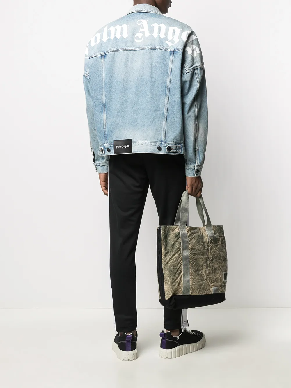 Image 2 of Palm Angels Logo Over denim jacket