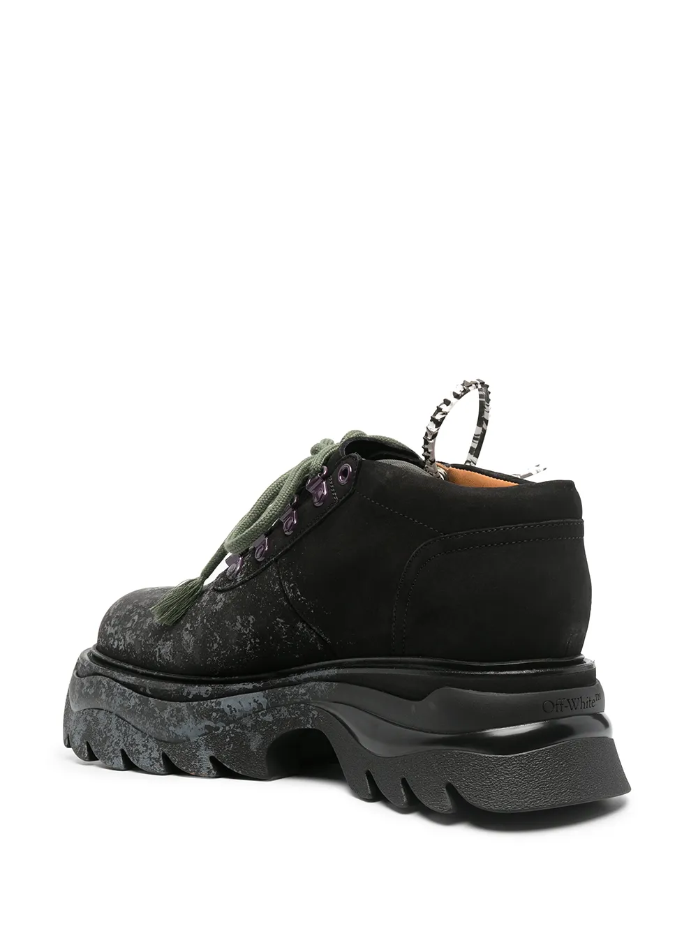  Off White Sneaker Boots Mit Breiter Sohle   Schwarz 