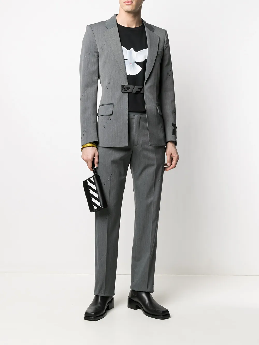 Image 2 of Off-White Diag-print clutch bag