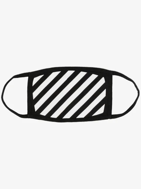 Off-White cubrebocas con rayas diagonales