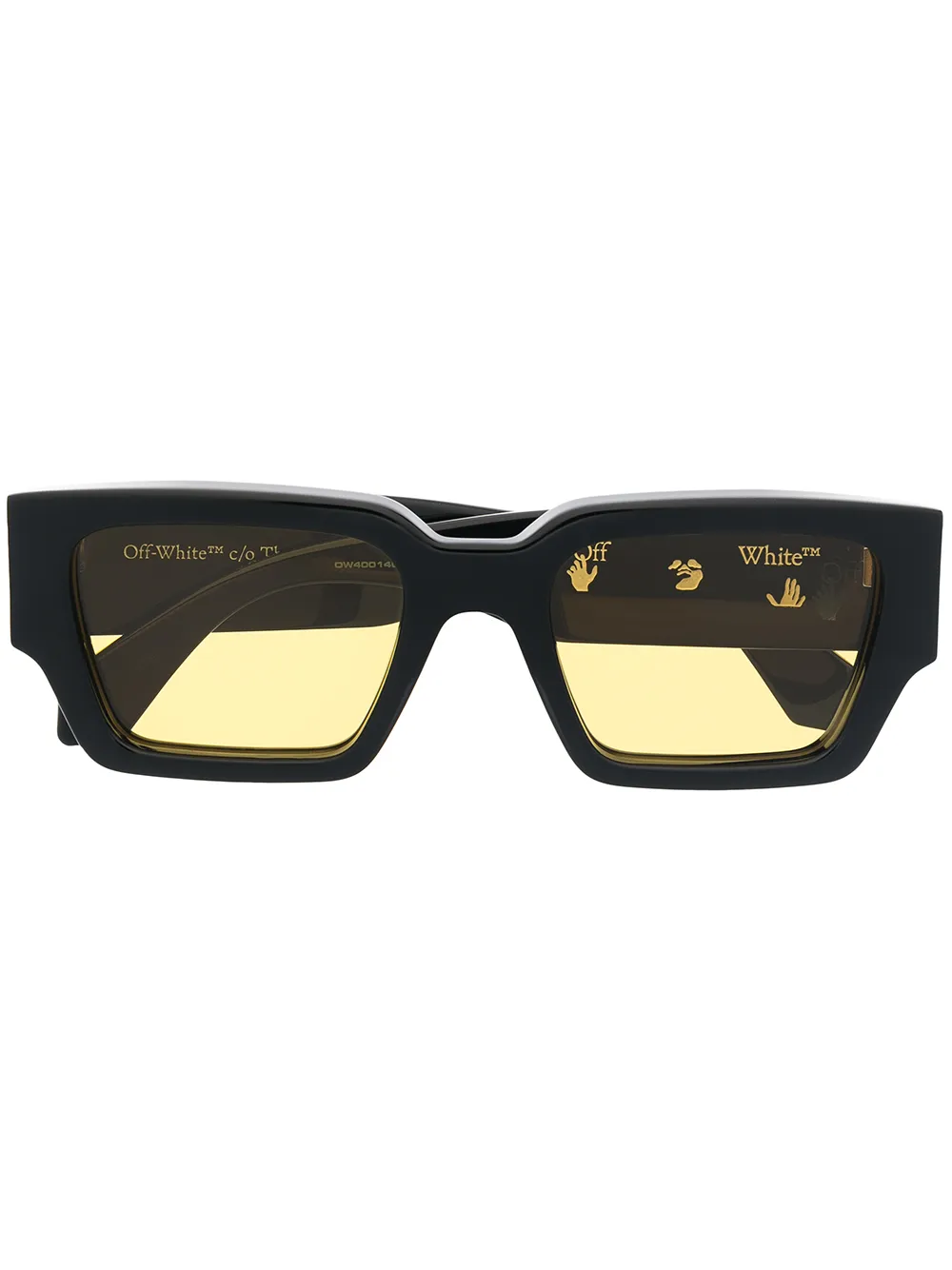 OFF-WHITE Mari Rectangular Frame Sunglasses Black/Gold  (OMRI010R21PLA0011003) Men's - US