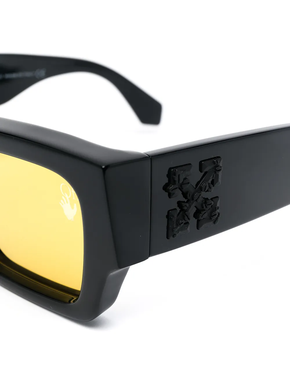 OFF-WHITE Mari Rectangular Frame Sunglasses Black/Yellow