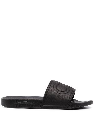 ferragamo leather slides