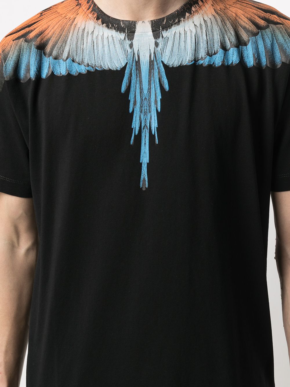 фото Marcelo burlon county of milan wings regular t-shirt black orange