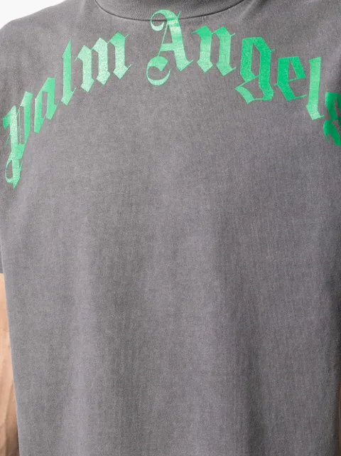 Palm Angels black logo-print washed 