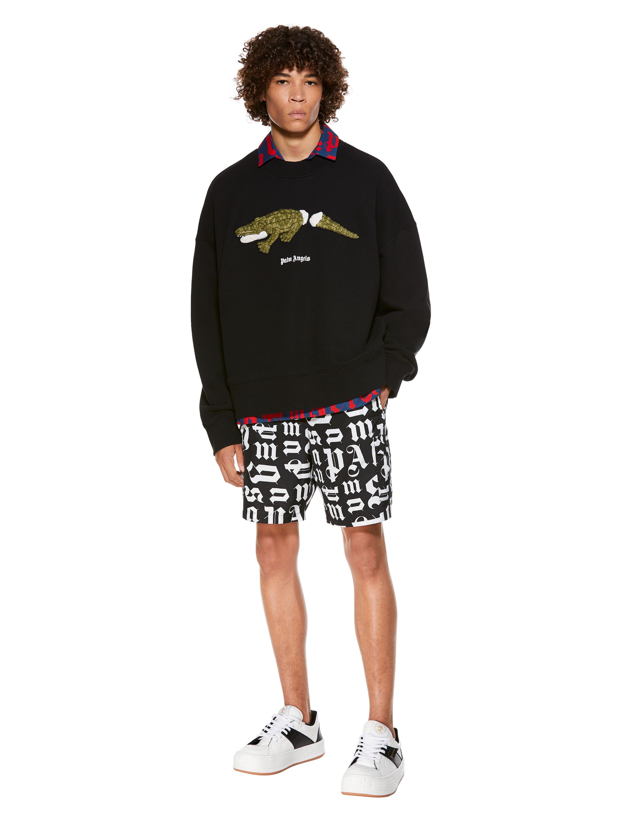 CROCO SWEATSHIRT in black - Palm Angels® Official