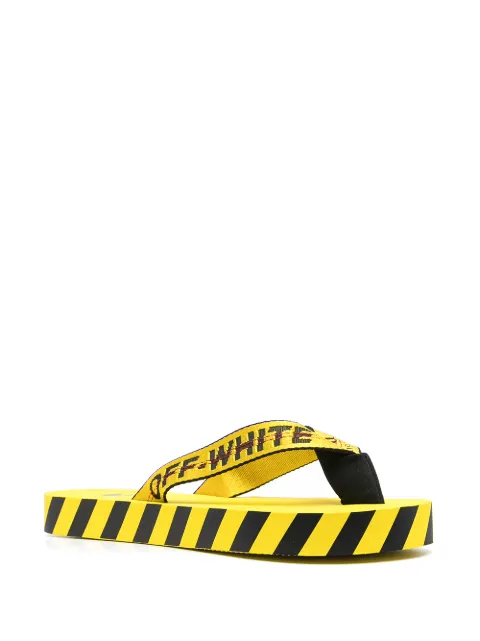 off white yellow slippers