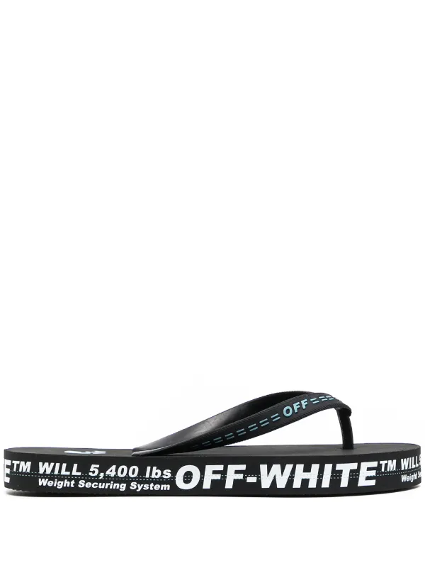 off white black flip flops