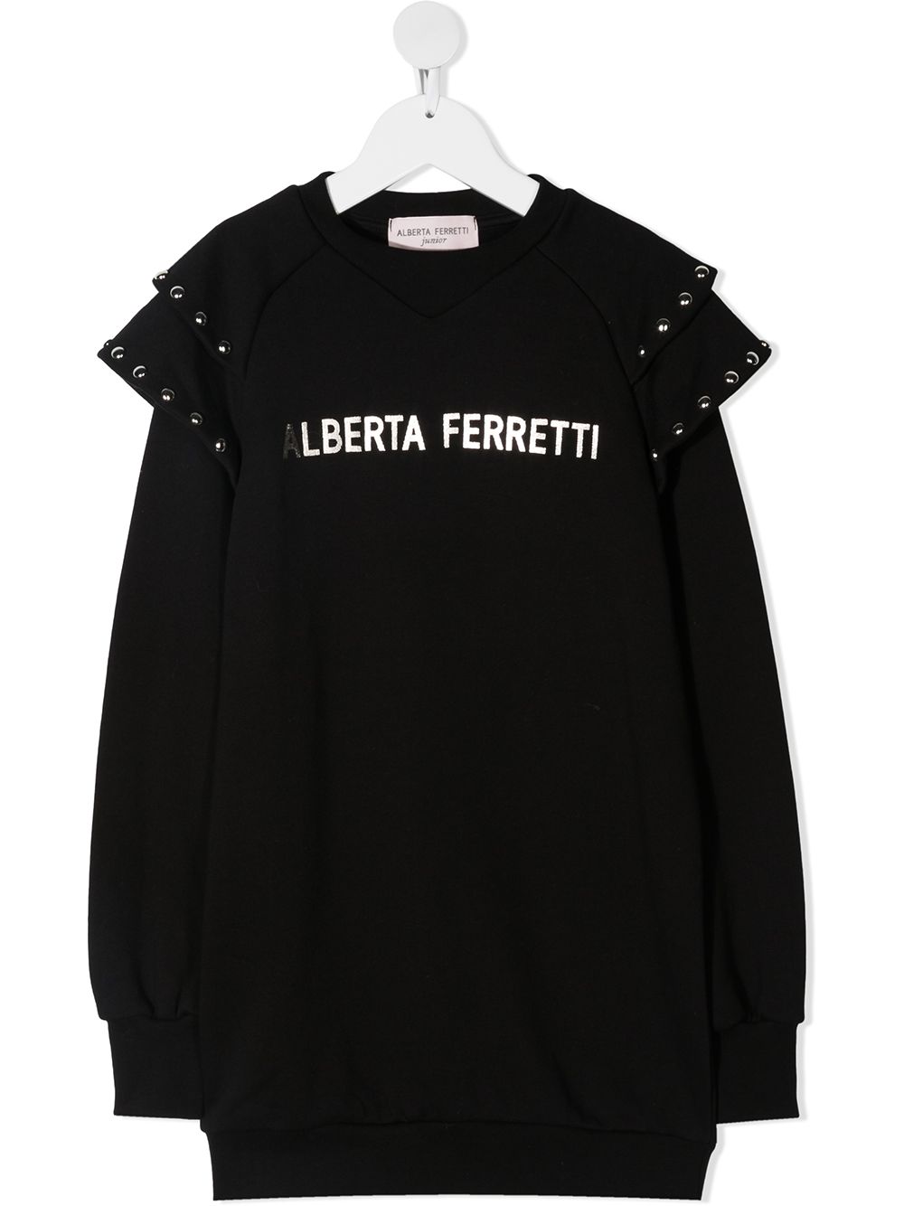 

Alberta Ferretti Kids vestido estilo sudadera con volantes - Negro