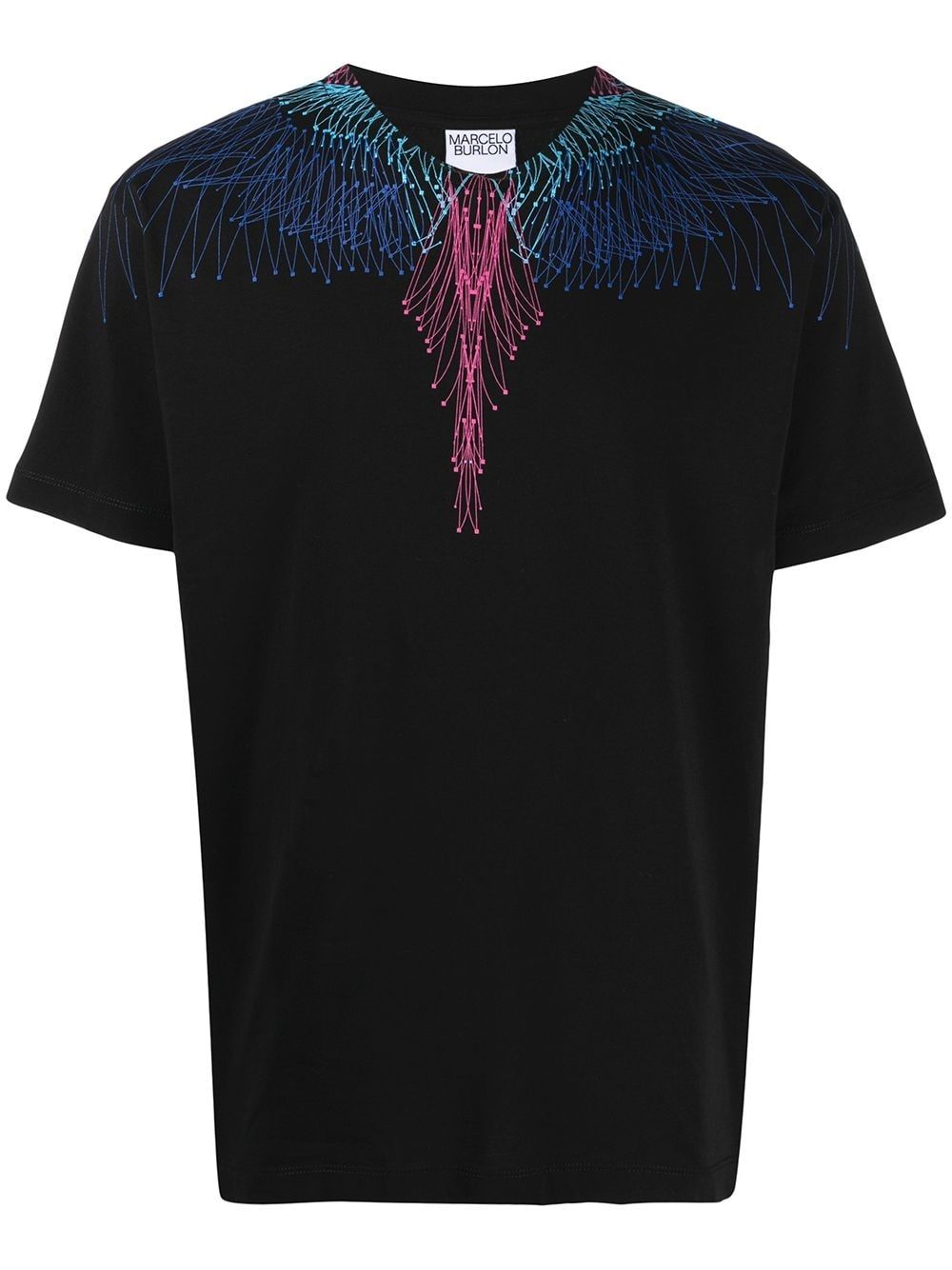 фото Marcelo burlon county of milan bezier wings regular tee black blue